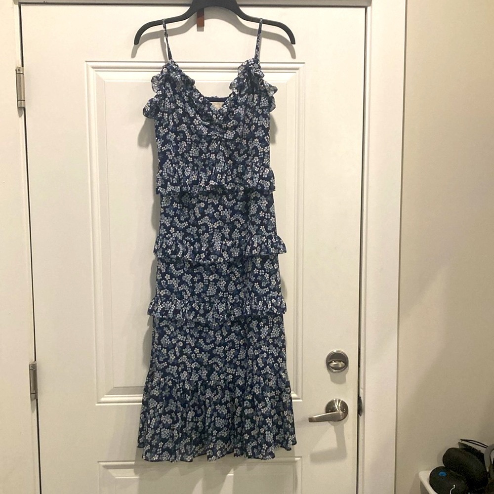 Michael Kors Floral Print Tiered Dress Size Small